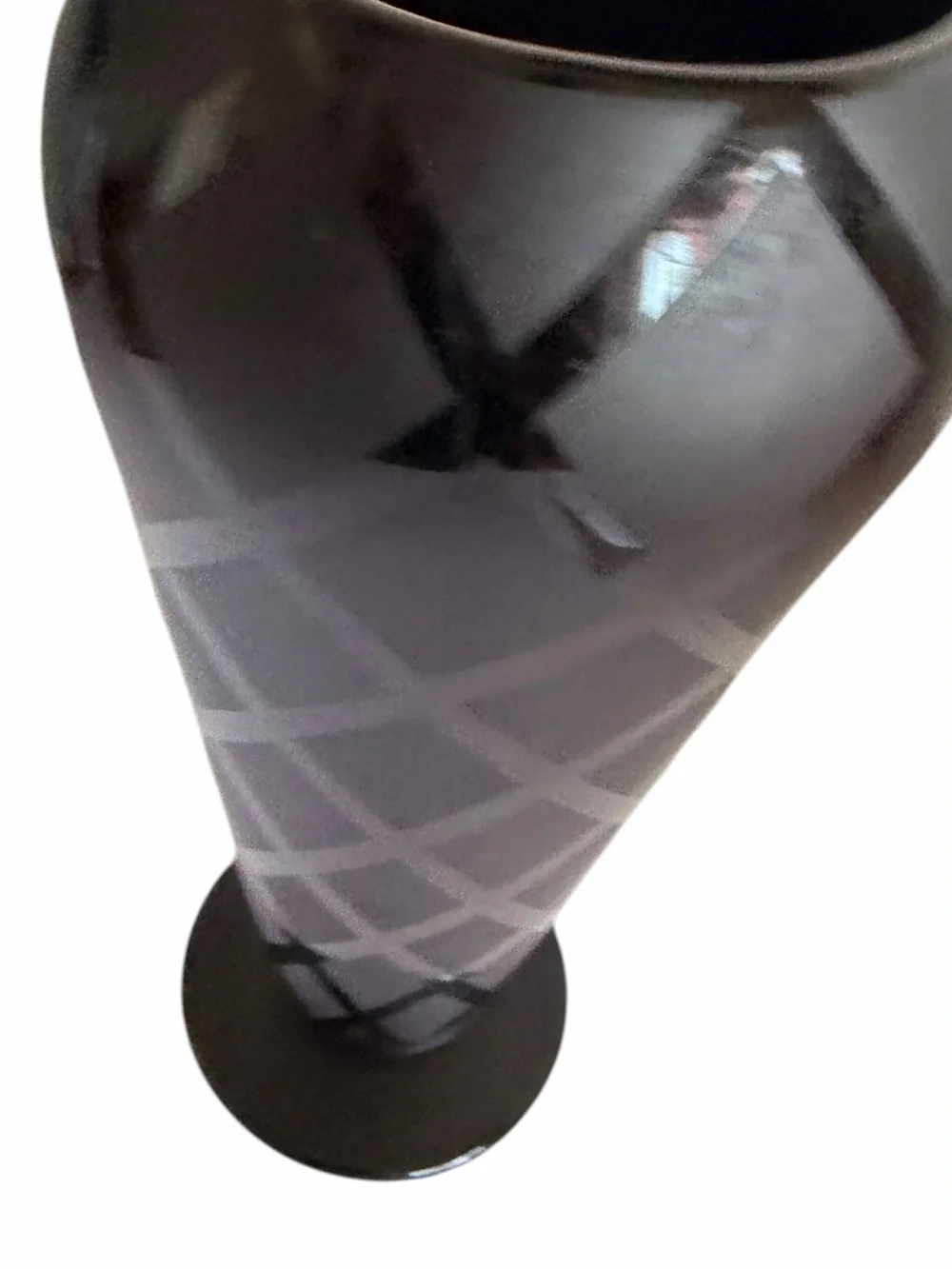 Tiffin Black Sleek Geometric Glass Accent Vase